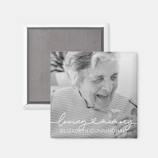 Loopgeheugen Modern Elegant Heart Photo Memorial Magneet