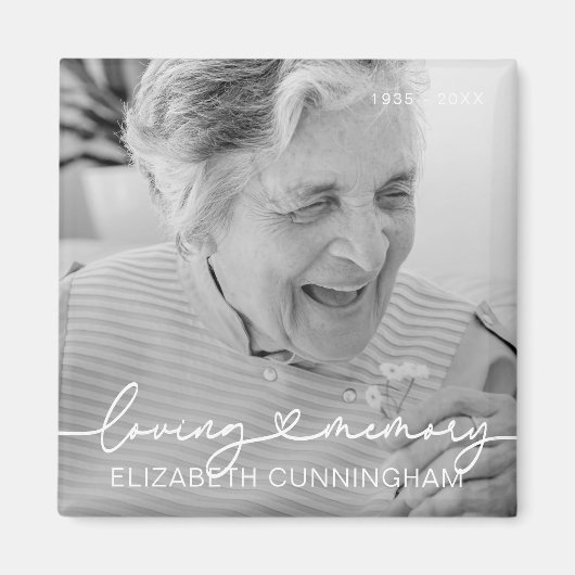 Loopgeheugen Modern Elegant Heart Photo Memorial Magneet (Voorkant)