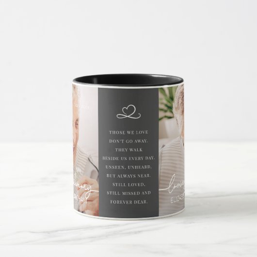 Loopgeheugen Modern Elegant Heart Photo Memorial Mok (Midden)