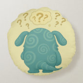 Loopi Kissen – Das nachdenkliche ADHS-Monster Rond Kussen (Achterkant)