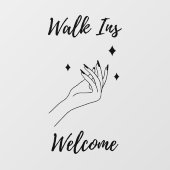 Loopings Welkom Nagelstudio Zwart Raamsticker (Vel)