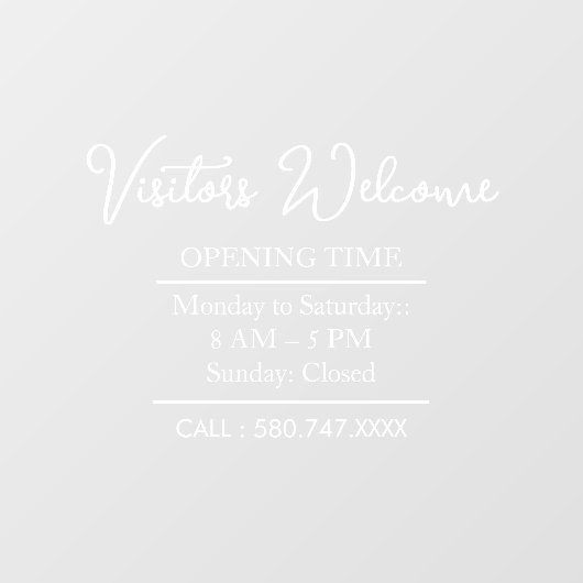 Loopings welkom Open uren deur bord Raamsticker (Vel)