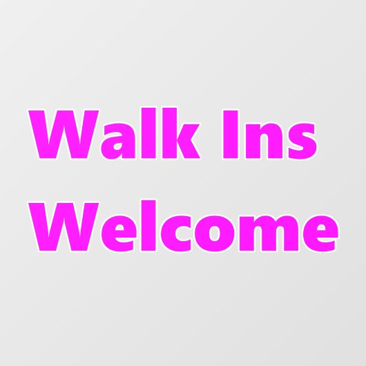 Loopings Welkom Roze Wit Raamsticker (Vel)