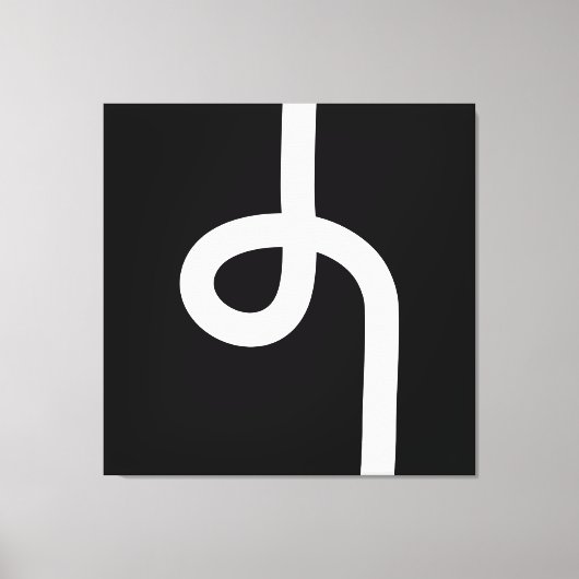 Loopline - wit op zwart canvas afdruk (Voorkant)