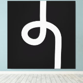 Loopline - wit op zwart canvas afdruk (Insitu (Houten vloer))