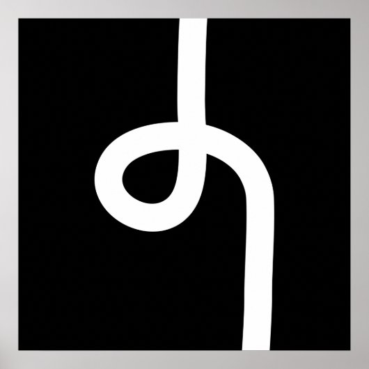 Loopline - wit op zwart poster (Voorkant)