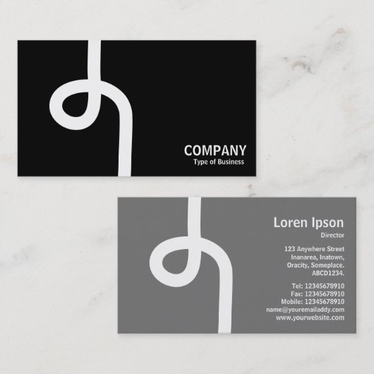 Loopline - wit op zwart visitekaartje (Voorkant / Achterkant)