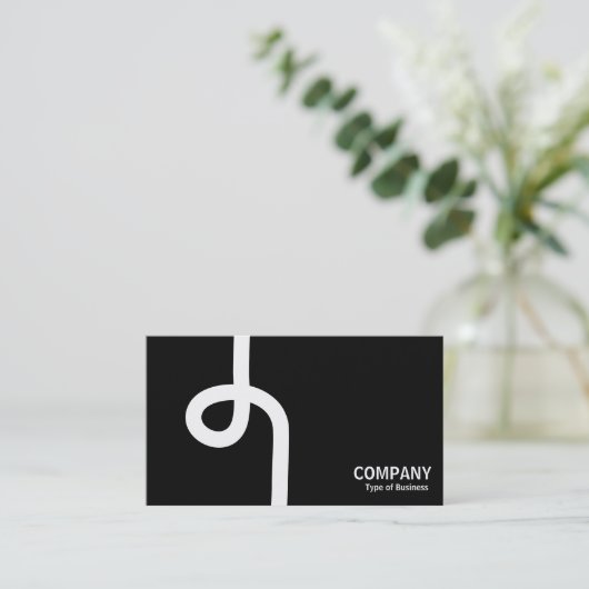 Loopline - wit op zwart visitekaartje (Staand voorkant)