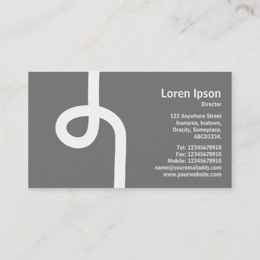 Loopline - wit op zwart visitekaartje (Achterkant)