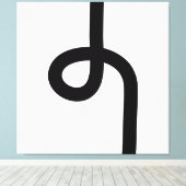 Looplinie - zwart op wit canvas afdruk (Insitu (Houten vloer))