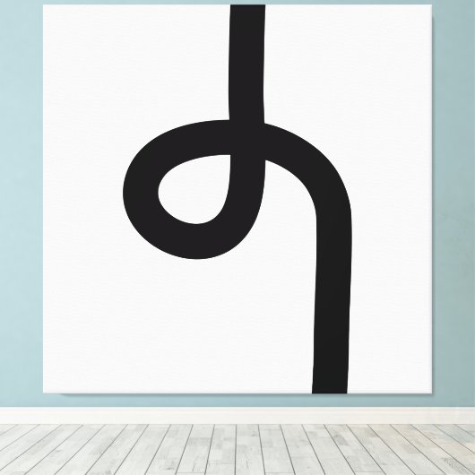 Looplinie - zwart op wit canvas afdruk (Insitu (Houten vloer))