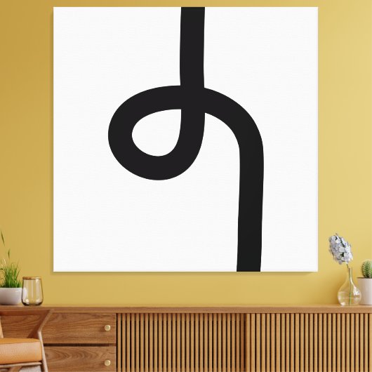 Looplinie - zwart op wit canvas afdruk (Insitu (Woonkamer))