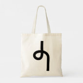 Looplinie - zwart op wit tote bag (Achterkant)