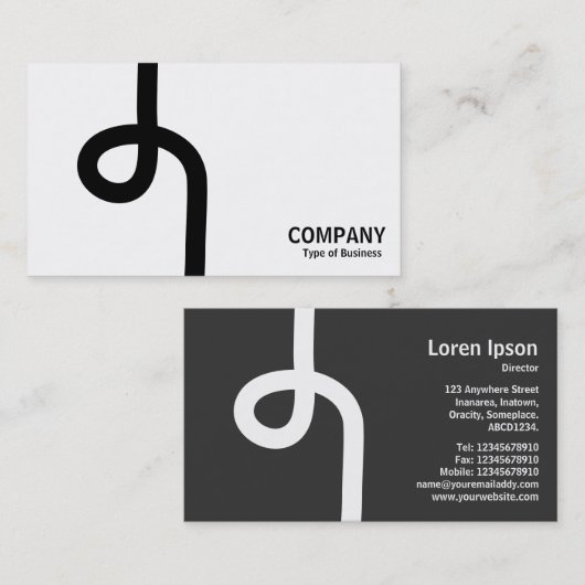 Looplinie - zwart op wit visitekaartje (Voorkant / Achterkant)