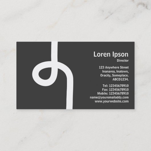 Looplinie - zwart op wit visitekaartje (Achterkant)