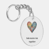 Loopmaatjes rennen samen sleutelhanger (Voorkant Links)