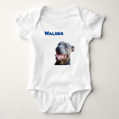 Loopnaam met Staffy Bull Terrier Baby Body Romper (Voorkant)