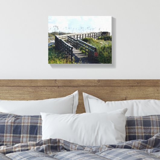 Looppad naar het strand fotokaart canvas afdruk (Insitu (Slaapkamer))
