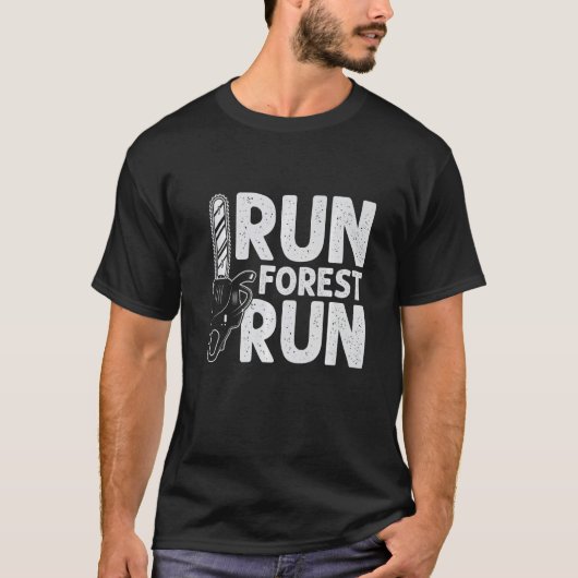 Looppas met bos Lumberjack Chainzaag Arborist Logg T-shirt (Voorkant)