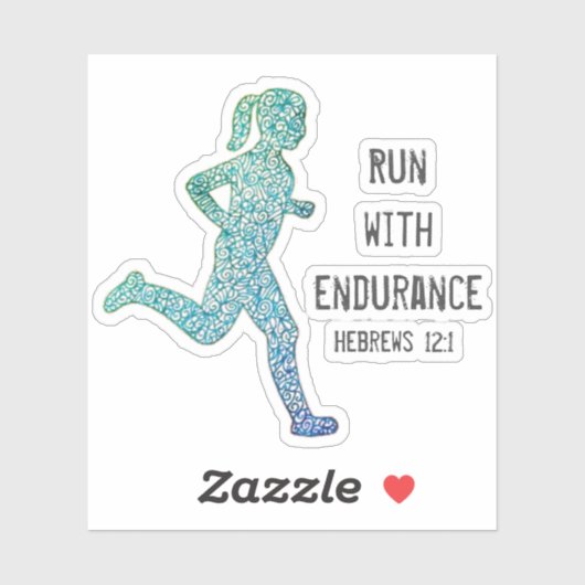 "Looppas met duurzaamheid" Meisdrager op maat gesn Sticker (Vel)