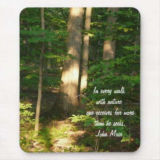 Looppas met Natuur/Forest-Quote Muismat (Voorkant)