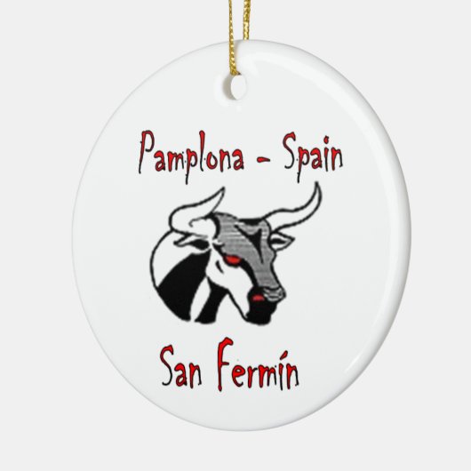 Looppas met stieren keramisch ornament (Links)