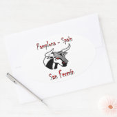 Looppas met stieren ovale sticker (Envelop)