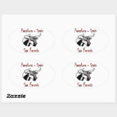 Looppas met stieren ovale sticker (Vel)