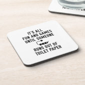 Looppas van toiletpapier bier onderzetter (Linkerzijde)