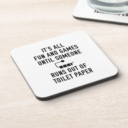 Looppas van toiletpapier bier onderzetter (Linkerzijde)