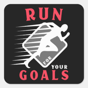 Looppas voor uw Motivatie prijsopgave voor doelste Vierkante Sticker
