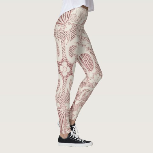 looppatroon,  etsen, roze en wit leggings (Rechts)