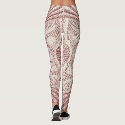 looppatroon,  etsen, roze en wit leggings (Achterkant)