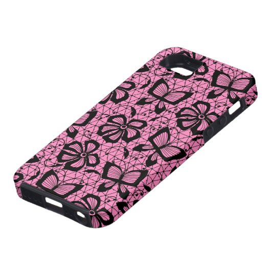 looppatroon met vlinders Case-Mate iPhone case (Onderkant)