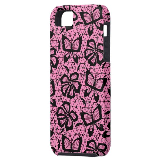 looppatroon met vlinders Case-Mate iPhone case (Achterkant Links)