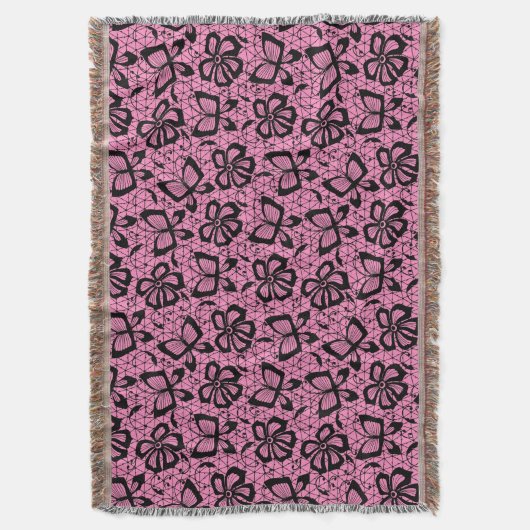 looppatroon met vlinders deken (Voorkant Verticaal)