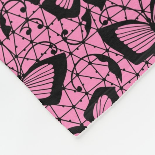 looppatroon met vlinders fleece deken (Hoek)