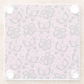 looppatroon met vlinders glazen onderzetter (Achterkant)