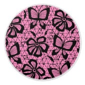 looppatroon met vlinders keramische knop (Voorkant)