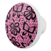 looppatroon met vlinders keramische knop (Rechts)