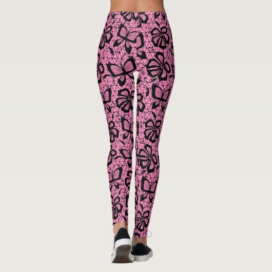 looppatroon met vlinders leggings (Achterkant)