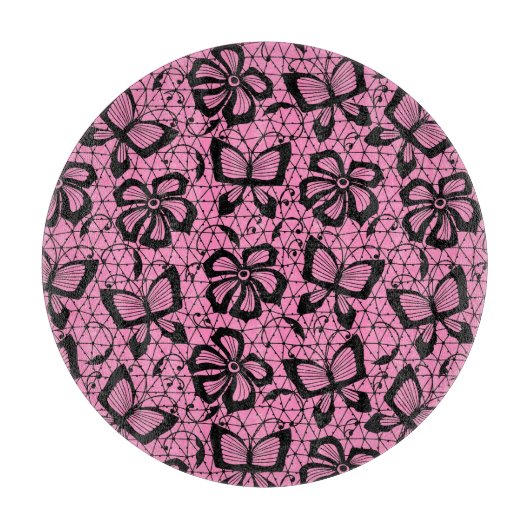 looppatroon met vlinders snijplank (Voorkant)