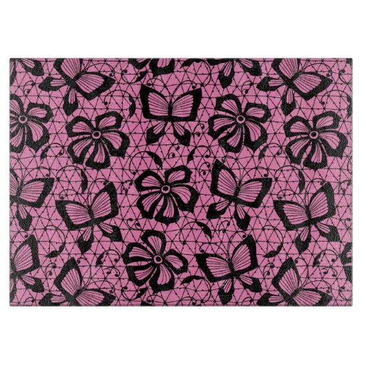 looppatroon met vlinders snijplank (Voorkant)