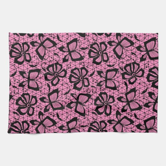 looppatroon met vlinders theedoek (Horizontaal)