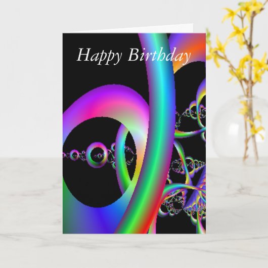 Loops Verjaardag Kaart (Gele Bloem)