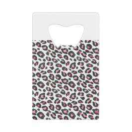 Loopspatafdruk, cheetah-afdruk, roze, giraal creditkaart flessenopener