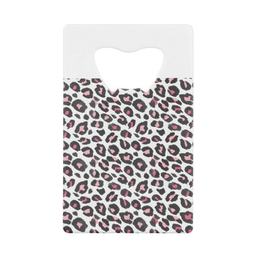 Loopspatafdruk, cheetah-afdruk, roze, giraal creditkaart flessenopener (Voorkant)