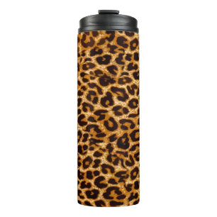 Loopspatafdruk, cheetah-afdruk, roze, giraal thermosbeker