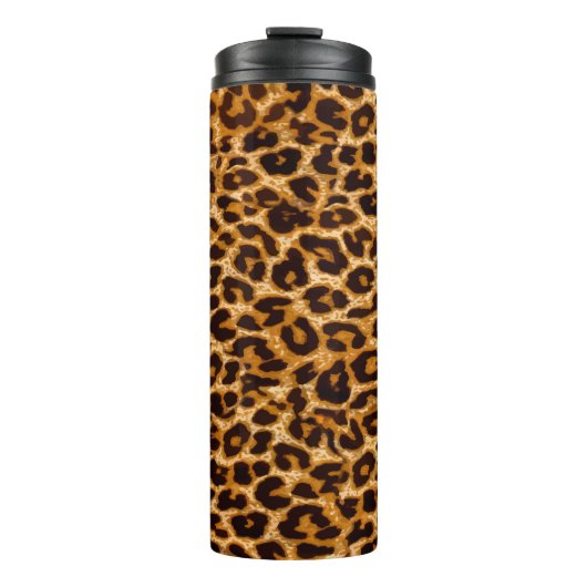 Loopspatafdruk, cheetah-afdruk, roze, giraal thermosbeker (Voorkant)