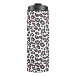 Loopspatafdruk, cheetah-afdruk, roze, giraal thermosbeker